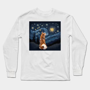 Cheems and the starry night Long Sleeve T-Shirt